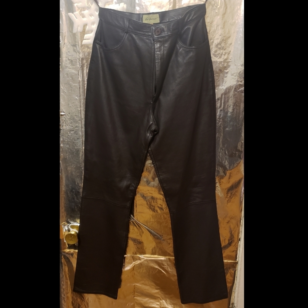 Rem Garson Brown Leather Pants size 10